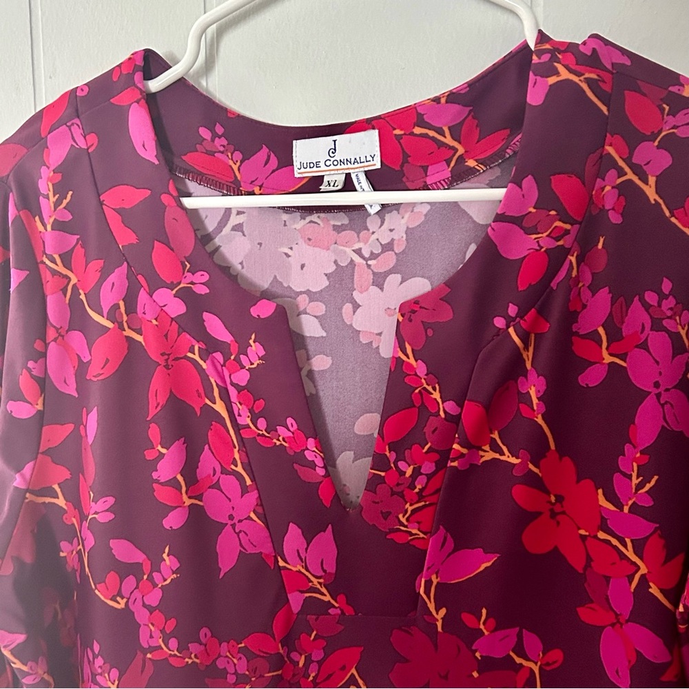 Jude Connally Dress Floral long Sleeve Stretch A17 - Picture 3 of 7